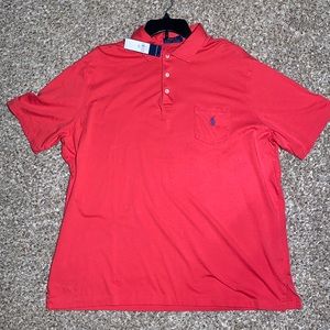 Sunrise Red Ralph Lauren 3 Button Pocket Tee XXL